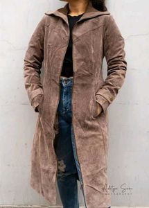 Chocolate Brown Suede Coat