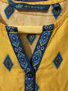 Yellow Printed Kurta