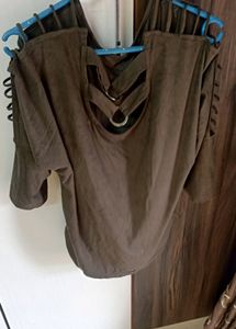 Greenish Grey Color Fancy Top