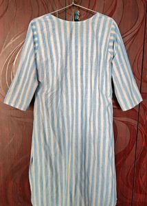 Blue &amp; White Striped Kurti – Perfect for