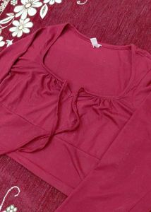 Bust Frill Red Top