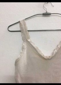 Lace Trim Ribbed Tank Top