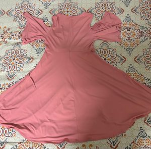 Chic Pink Cold Shoulder Dress