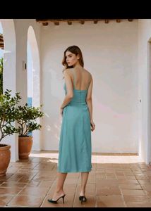 Blue Elegant Midi Dress