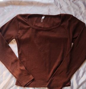 Brown Long Sleeve Top