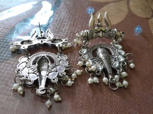 Silver Tone Elephant Earrings
