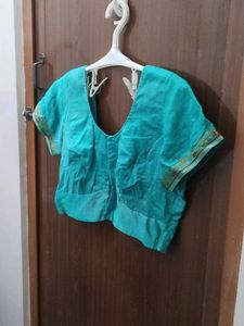 Silk Blouse With Zari Border