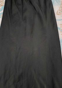 Satin Black Midi Skirt
