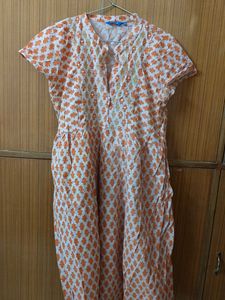 Orange Flared Kurta