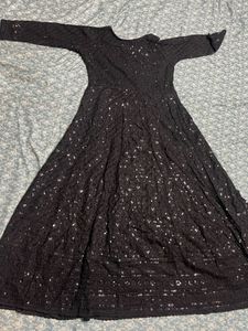Black Cotton Chikankari Dress With Any Free Item🤩
