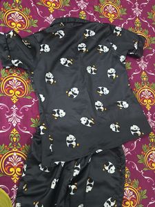 Panda Print Pajama Set