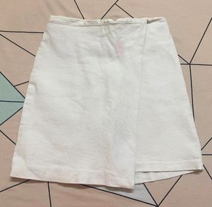 White Wrap Mini Skirt