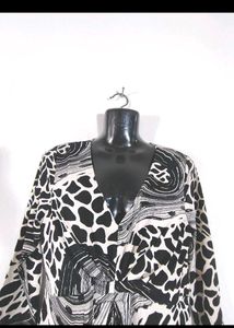 Black And White Printed Top