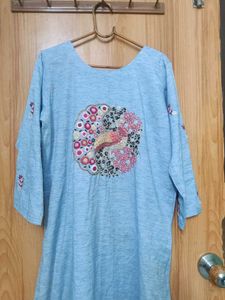 Blue Embroidered Dress