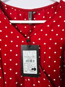 Red Polka Dot Wrap Dress
