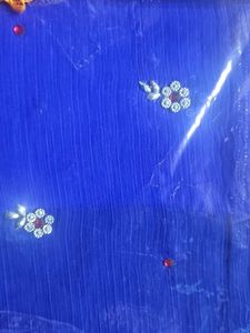 Royal Blue Embroidered Saree
