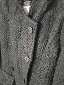 Black Woollen Coat Heavy Material