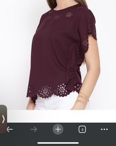 Maroon Cutout Top