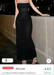 Brand New(Newme)Low Back Glitter Hollow Long Dress