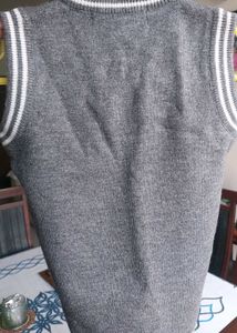 Two V Neck Kironiknit Grey Sleeveless Sweaters