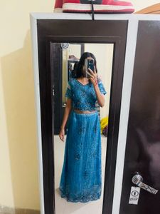Teal Embellished Y2K lehenga Choli