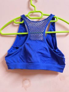 Blue Padded Sports Bra