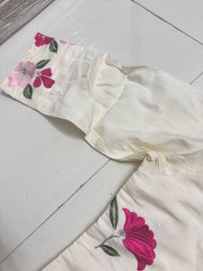 Floral Embroidered Tunic Apple Cut Top
