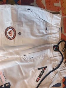 Boys White And Black Shorts