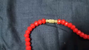 Red Colour Crystal Beeds Mala