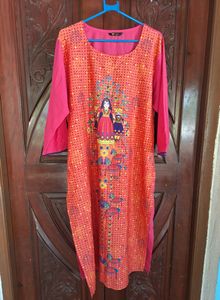 Rose Pink Kurta In 4XL Size