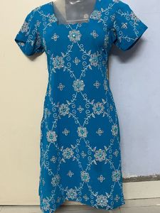 Pintrest Sky Blue Kurta With Work