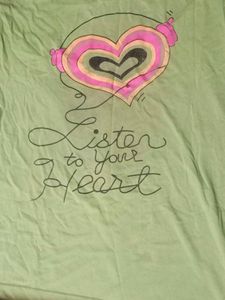Green &#39;Listen to Your Heart&#39; Tee..And Blue T Shirt
