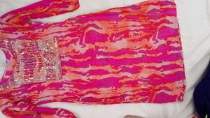 Pink &amp; Orange Embellished Tunic