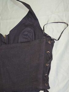 Black Halter Corset Top