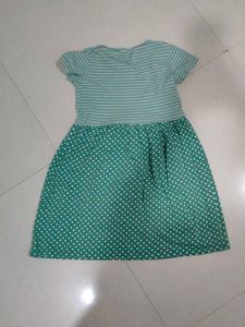 Green Striped &amp; Polka Dot Dress