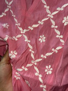 Pink Embroidered Kurta set