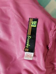 Pink Faux Leather Jacket