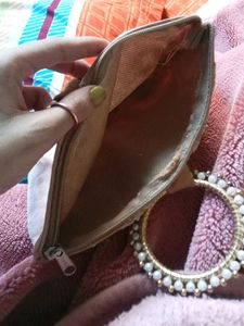 Embroidered Clutch with Bangle Handles