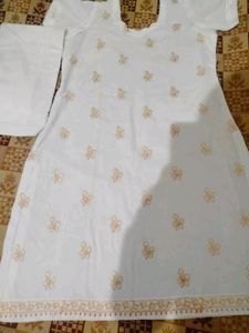 Like New White Suit With Salwar