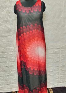 Red ♥️ &amp; Black Maxi Dress
