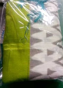 Pretty Khadi Cotton Slab Saree New With Tag