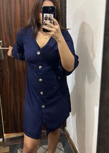abof Navy Blue A-Line Dress