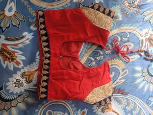 Red &amp; Gold Embroidered Saree