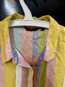 Lifestyle Multicoloured Shirt style crop top