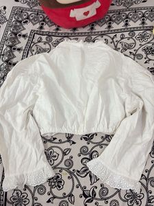 White Lace Trim Top