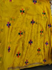 Embroidered Yellow Dupatta