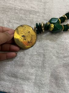 Necklace With Earrings Green