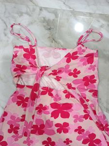 Pink Floral Mini Dress