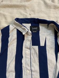 All Rugged Navy &amp; White Striped Short-Sleeve Shirt