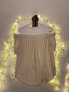 sleeveless white tank top off-shoulder Shirt